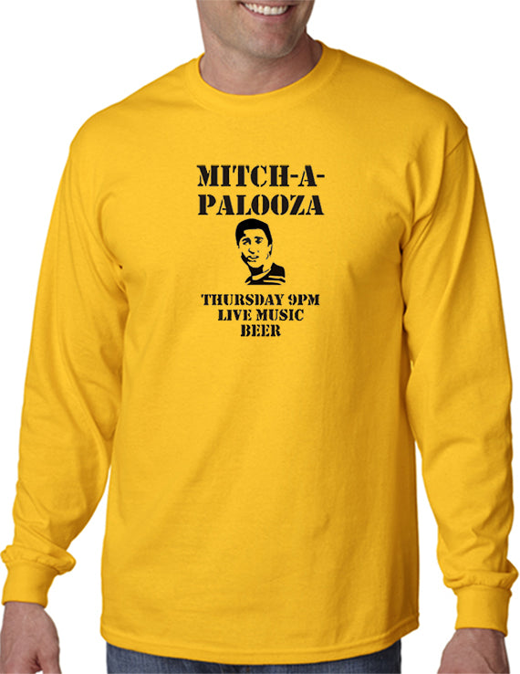 Mitch-A-Palooza T-Shirt - FiveFingerTees Guys / 2X-Large / Gold
