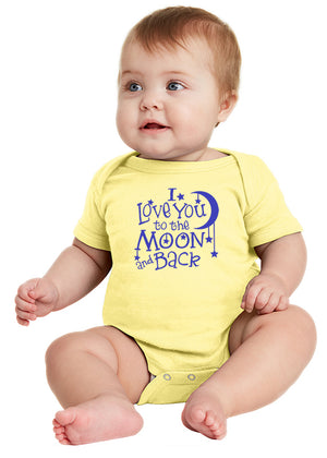 I Love You to the Moon! Infant Baby Bodysuit Blue Ink