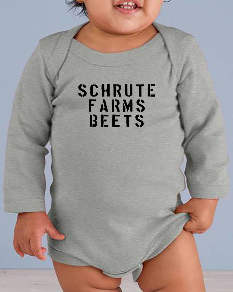 Schrute Farms Beets Long Sleeve Baby Bodysuit - The Office inspired
