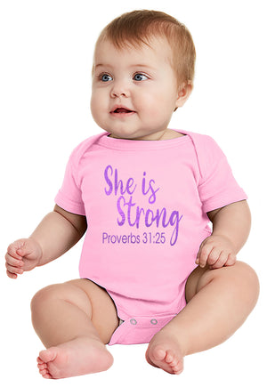 She is Strong - Baby Bodysuit