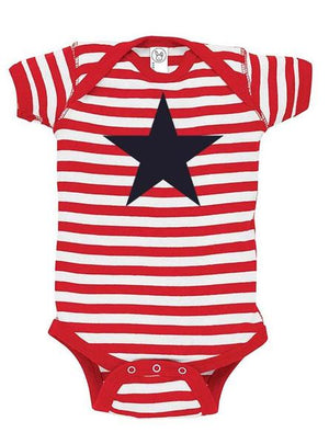 Red White and Blue Star Baby Bodysuit