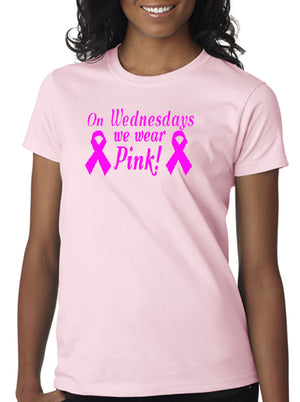 On Wednesdays We Wear Pink - Breast Cancer Ribbons - Mean Girls T-Shirt